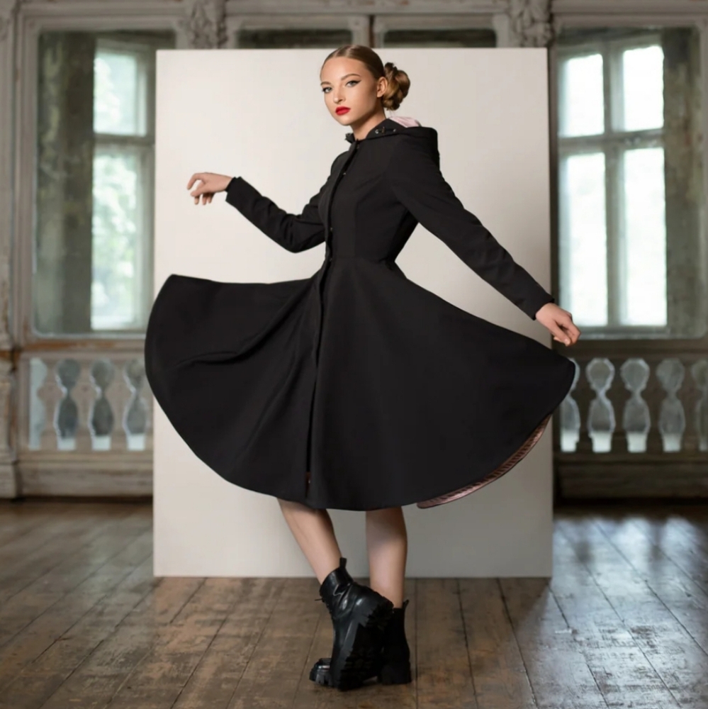 Rainsisters rain trench coat S black size US 4